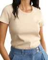 Jenni Kayne Ribbed Crewneck Tee In Alabaster