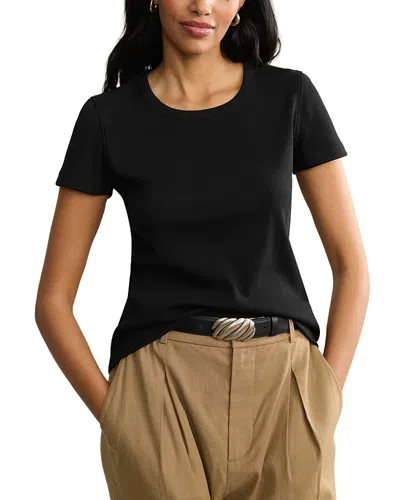 Jenni Kayne Ribbed Crewneck Tee In Black