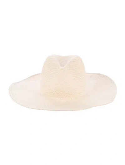 Pre-owned Jenni Kayne Round Straw Baja Hat In Neutral