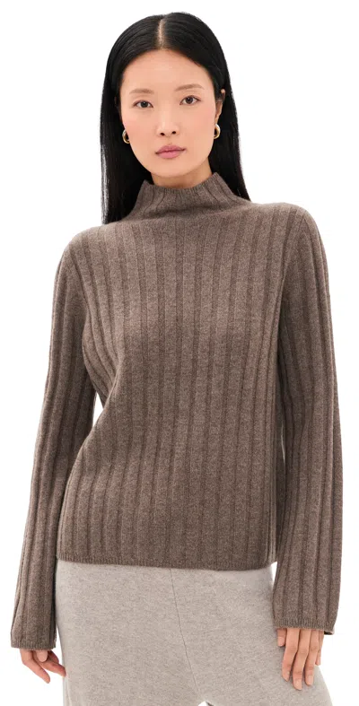 Jenni Kayne Rowan Turtleneck Sweater Ash Heather In Brown