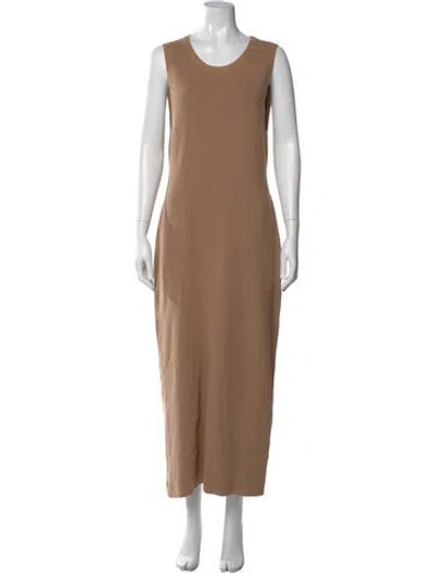 Pre-owned Jenni Kayne Scoop Neck Long Dress In Brown