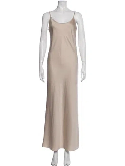 Pre-owned Jenni Kayne Scoop Neck Long Dress In Neutrals