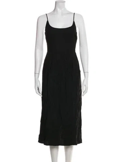 Pre-owned Jenni Kayne Scoop Neck Midi Length Dress In Black