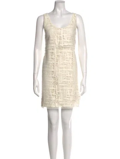 Pre-owned Jenni Kayne Scoop Neck Mini Dress In Neutral