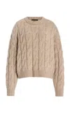 Jenni Kayne Serena Cable-knit Alpaca-blend Sweater In Brown