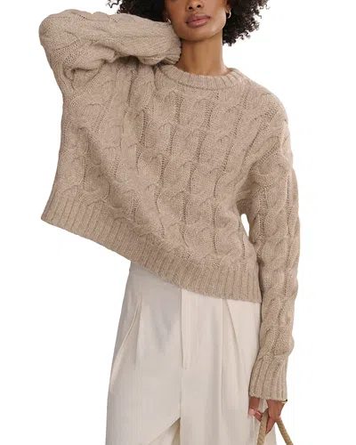 Jenni Kayne Serena Cable Knit Crewneck Sweater In Oatmeal