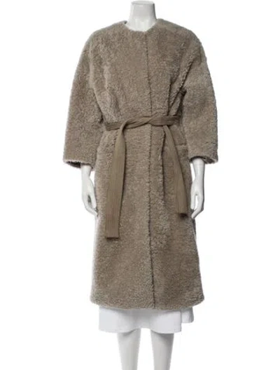 Pre-owned Jenni Kayne Shearling Fur Coat In Gray