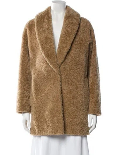 Pre-owned Jenni Kayne Shearling Fur Coat In Neutral