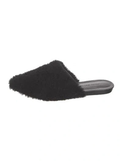 Pre-owned Jenni Kayne Shearling Mules In Black