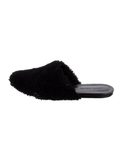 Pre-owned Jenni Kayne Shearling Mules In Black