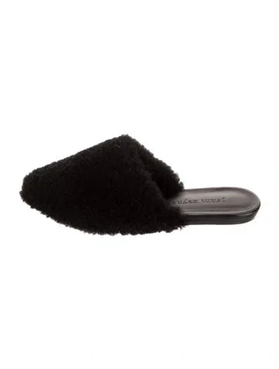 Pre-owned Jenni Kayne Shearling Mules In Black