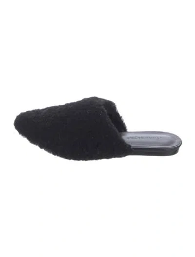 Pre-owned Jenni Kayne Shearling Mules In Black