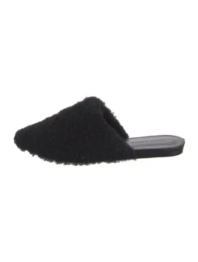 Pre-owned Jenni Kayne Shearling Mules In Black
