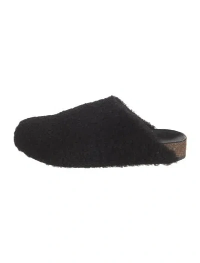 Pre-owned Jenni Kayne Shearling Mules In Black