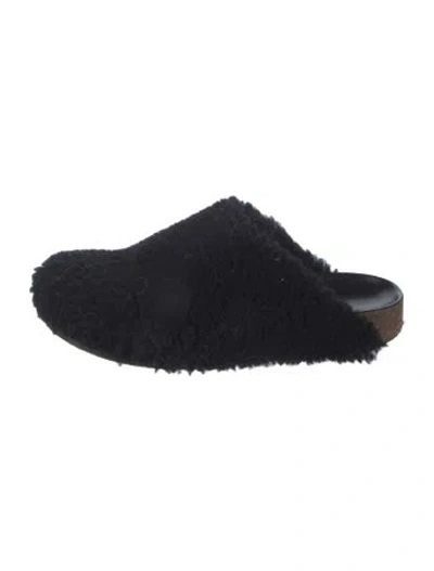 Pre-owned Jenni Kayne Shearling Mules In Black