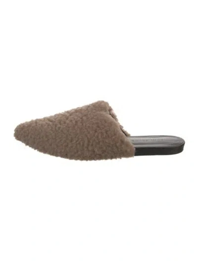 Pre-owned Jenni Kayne Shearling Mules In Brown