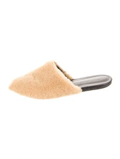 Pre-owned Jenni Kayne Shearling Mules In Brown