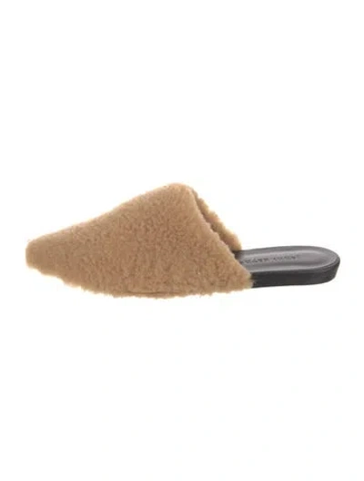 Pre-owned Jenni Kayne Shearling Mules In Brown