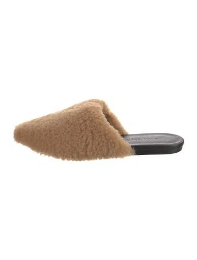 Pre-owned Jenni Kayne Shearling Mules In Brown