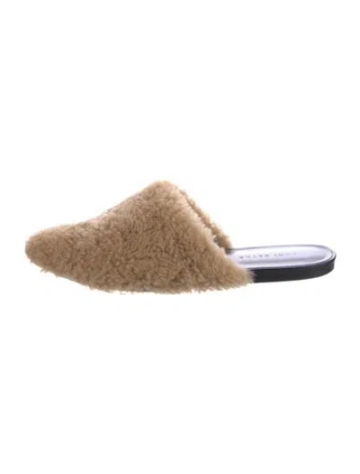 Pre-owned Jenni Kayne Shearling Mules In Brown