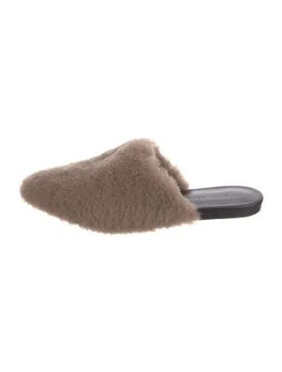 Pre-owned Jenni Kayne Shearling Mules In Brown