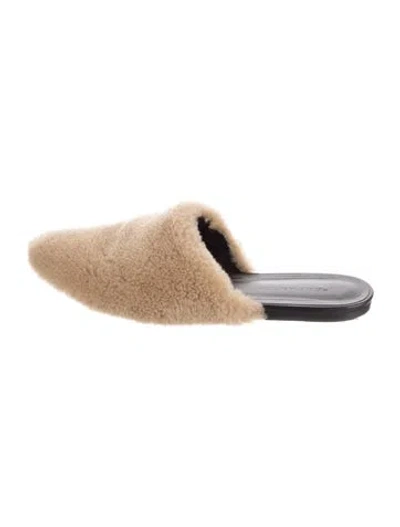 Pre-owned Jenni Kayne Shearling Mules In Brown