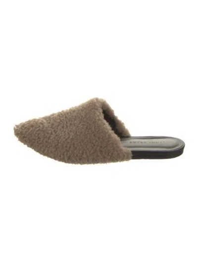 Pre-owned Jenni Kayne Shearling Mules In Brown