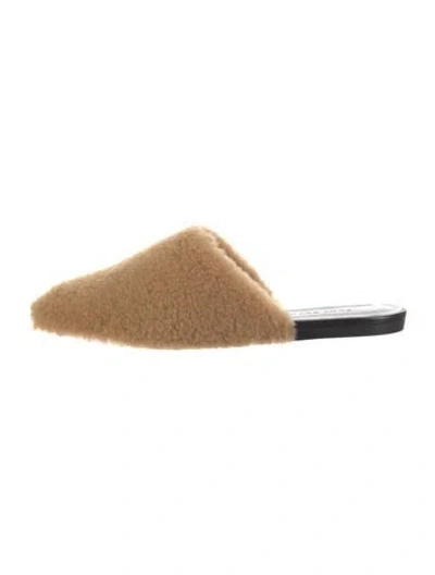 Pre-owned Jenni Kayne Shearling Mules In Brown