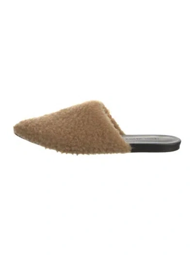 Pre-owned Jenni Kayne Shearling Mules In Brown