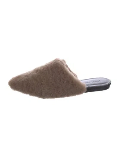 Pre-owned Jenni Kayne Shearling Mules In Brown