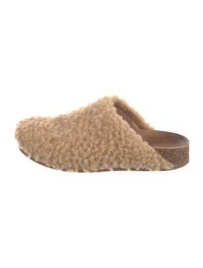 Pre-owned Jenni Kayne Shearling Mules In Neutral