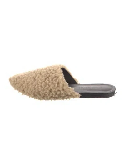 Pre-owned Jenni Kayne Shearling Mules In Neutral