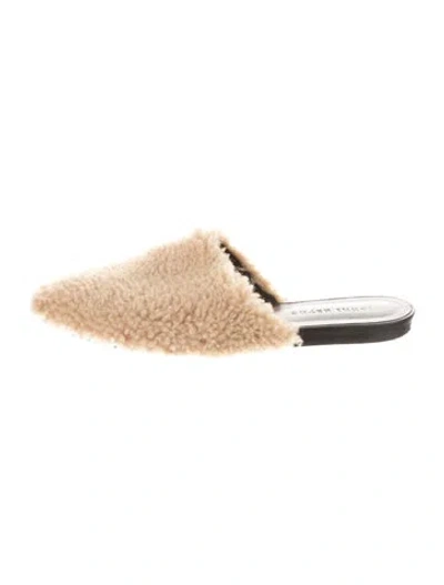 Pre-owned Jenni Kayne Shearling Mules In Neutral