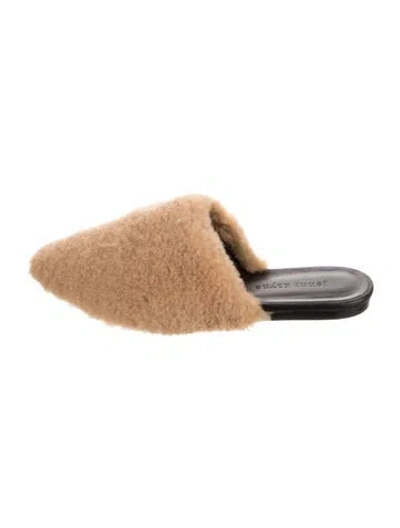 Pre-owned Jenni Kayne Shearling Mules In Neutral