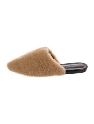 Pre-owned Jenni Kayne Shearling Mules In Neutral