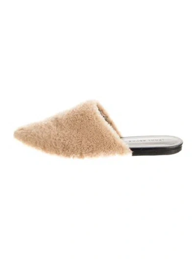 Pre-owned Jenni Kayne Shearling Mules In Neutral