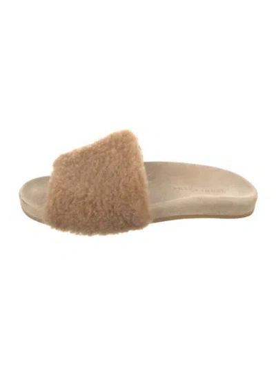 Pre-owned Jenni Kayne Shearling Mules In Neutral