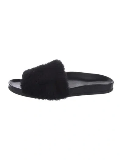 Pre-owned Jenni Kayne Shearling Slides In Black