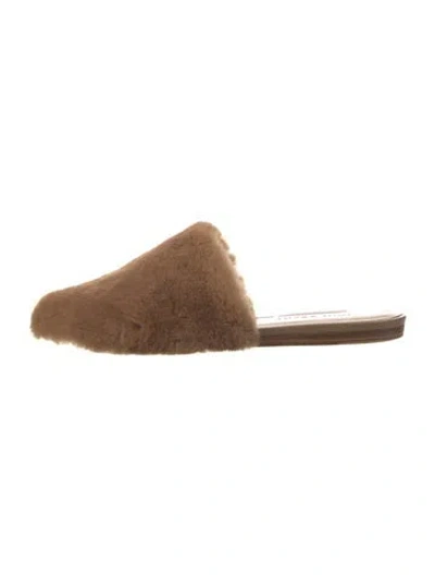 Pre-owned Jenni Kayne Shearling Slides In Brown
