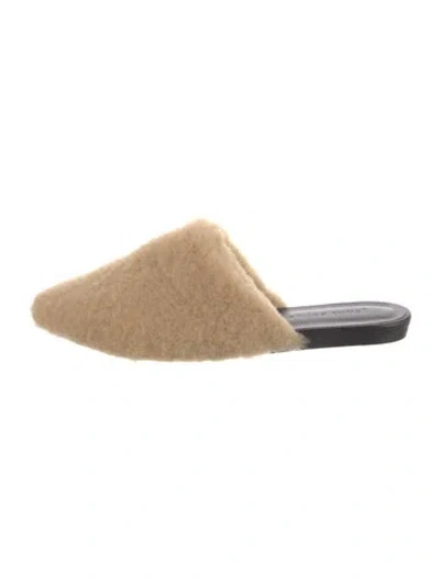 Pre-owned Jenni Kayne Shearling Slides In Neutral