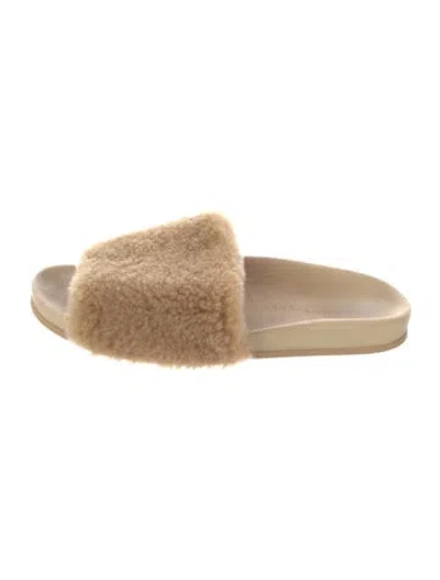 Pre-owned Jenni Kayne Shearling Slides In Neutral