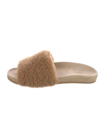 Pre-owned Jenni Kayne Shearling Slides In Neutral