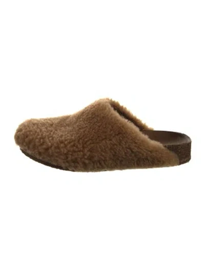 Pre-owned Jenni Kayne Shearling Slides In Neutral