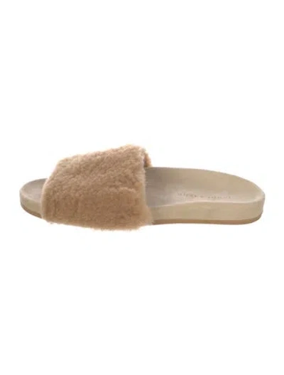 Pre-owned Jenni Kayne Shearling Slides In Neutral