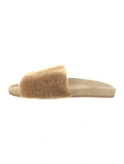 Pre-owned Jenni Kayne Shearling Slides In Neutral