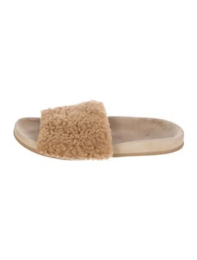 Pre-owned Jenni Kayne Shearling Slides In Neutrals