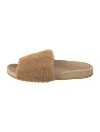 Pre-owned Jenni Kayne Shearling Slides In Neutrals