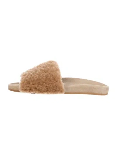 Pre-owned Jenni Kayne Shearling Slides In Neutrals