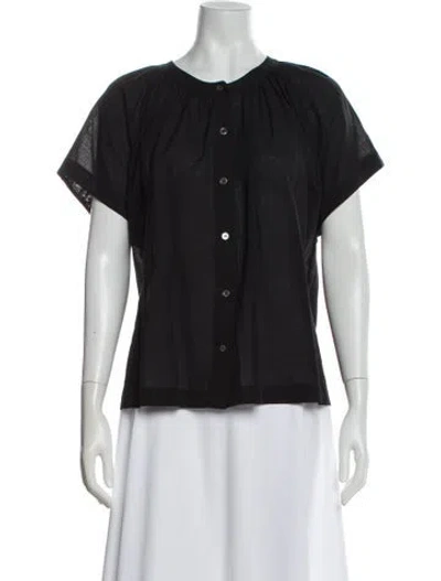 Pre-owned Jenni Kayne Short Sleeve Blouse In Gray