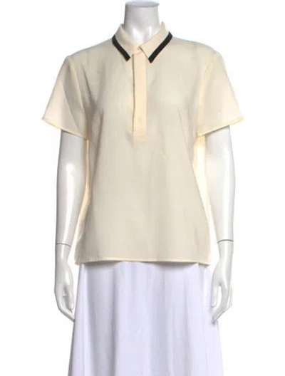 Pre-owned Jenni Kayne Short Sleeve Polo In Neutral